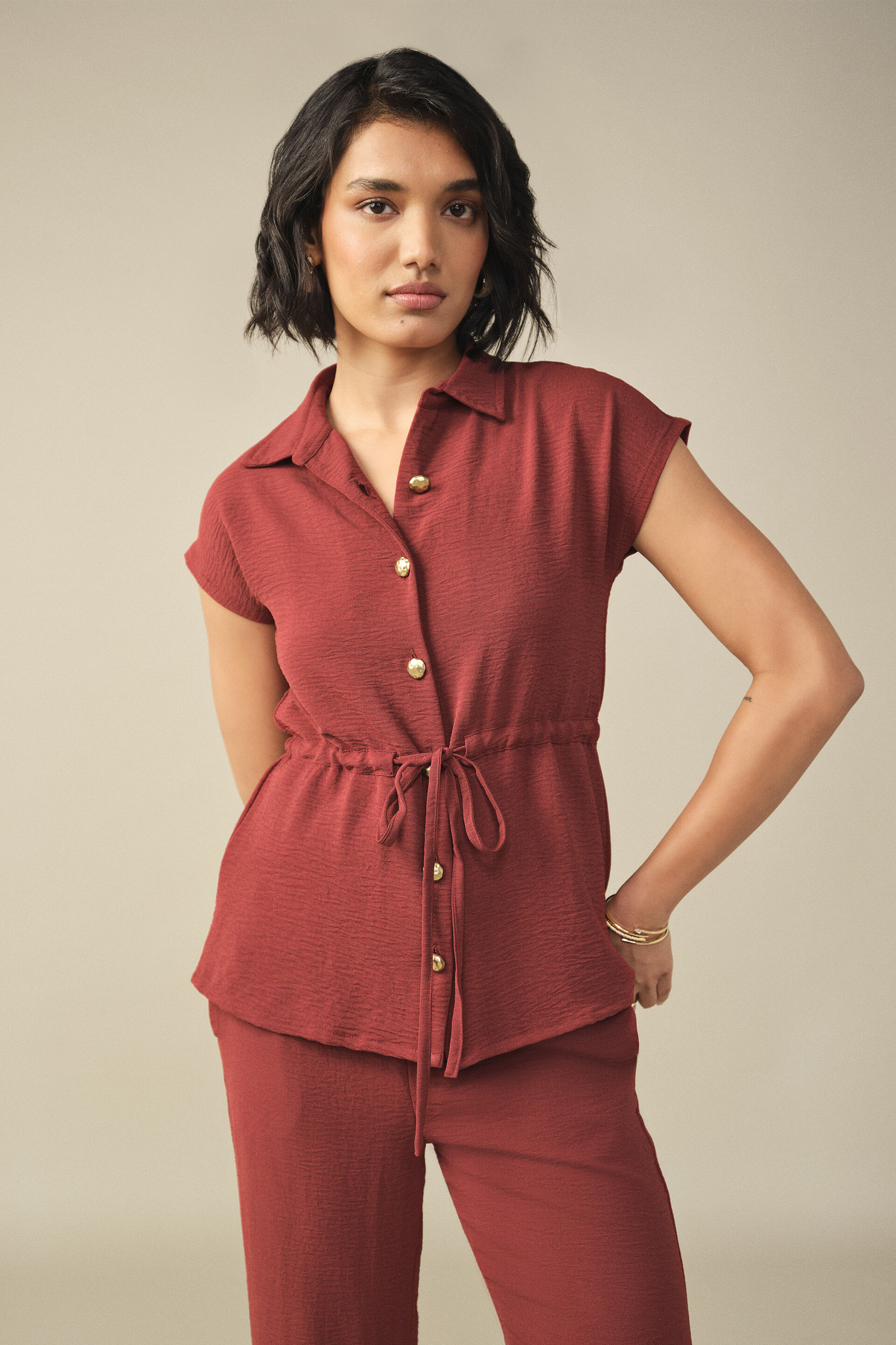 Tie-up Co-ord in Rust, Rust, image 2